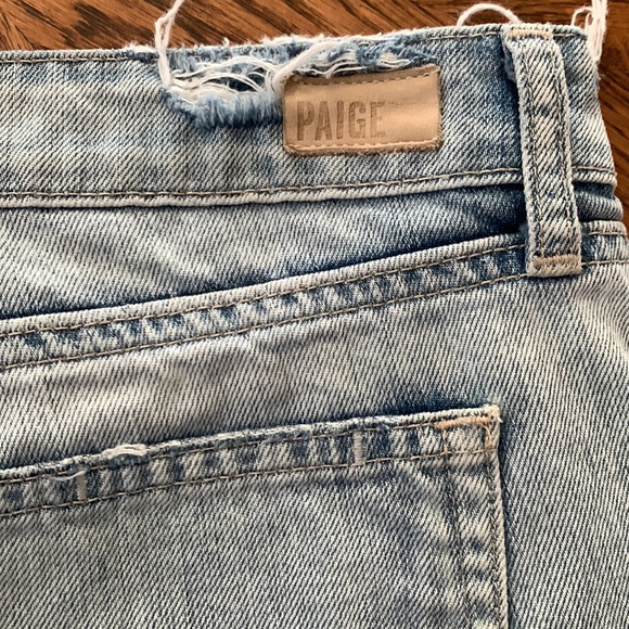 Paige destructed light colored jean shorts - Picture 10 of 10